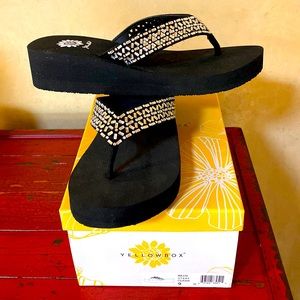 Yellow Box Wain Clear Rhinestone Embellished Sandals